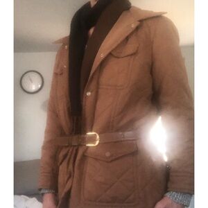 Bianca Nygård quilted diamond shaped barn, jacket, size 10 camel caramel colour
